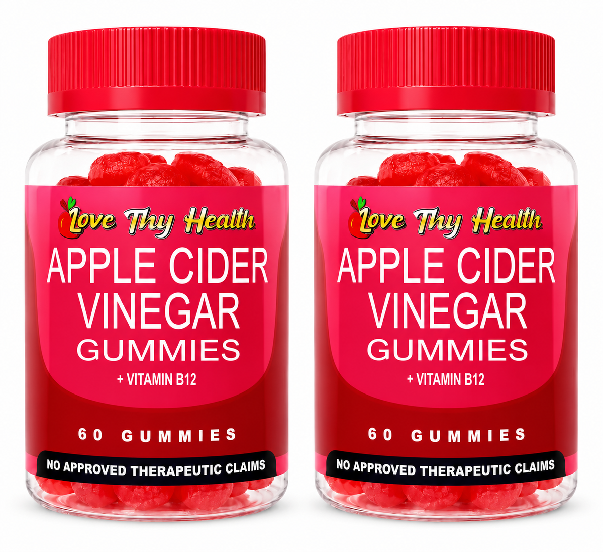 2-Bottles Love Thy Health Apple Cider Vinegar